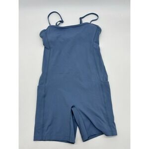 CRZ Yoga Butterluxe Thin Strap Shorts Bodysuit Sky Blue Women's XS